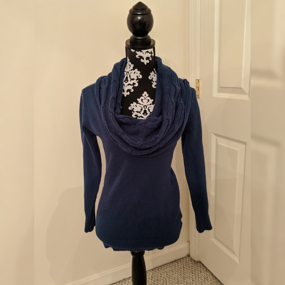 Canyon River Blues blue cowl neck sweater